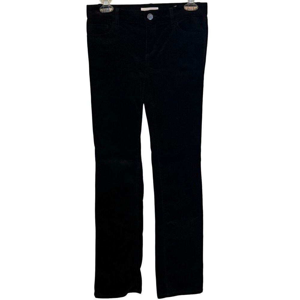 Loft Modern Straight Leg Black Corduroy Jeans Velvet EUC Size 00 Petite
